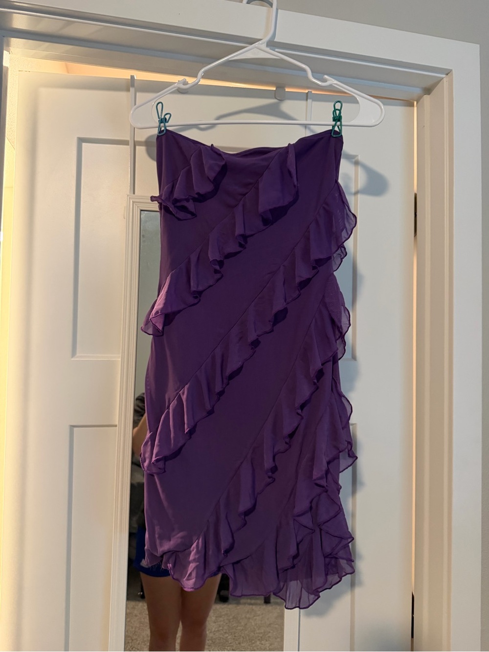 Amazon Purple Ruffle Strapless Mini Dress - Picture 2 of 4